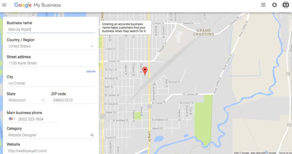 google maps verification form