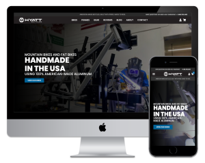 Wyatt Bicycles website mockup for website case study.