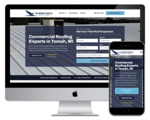 Gliding Eagle Roofing website on desktop and mobile